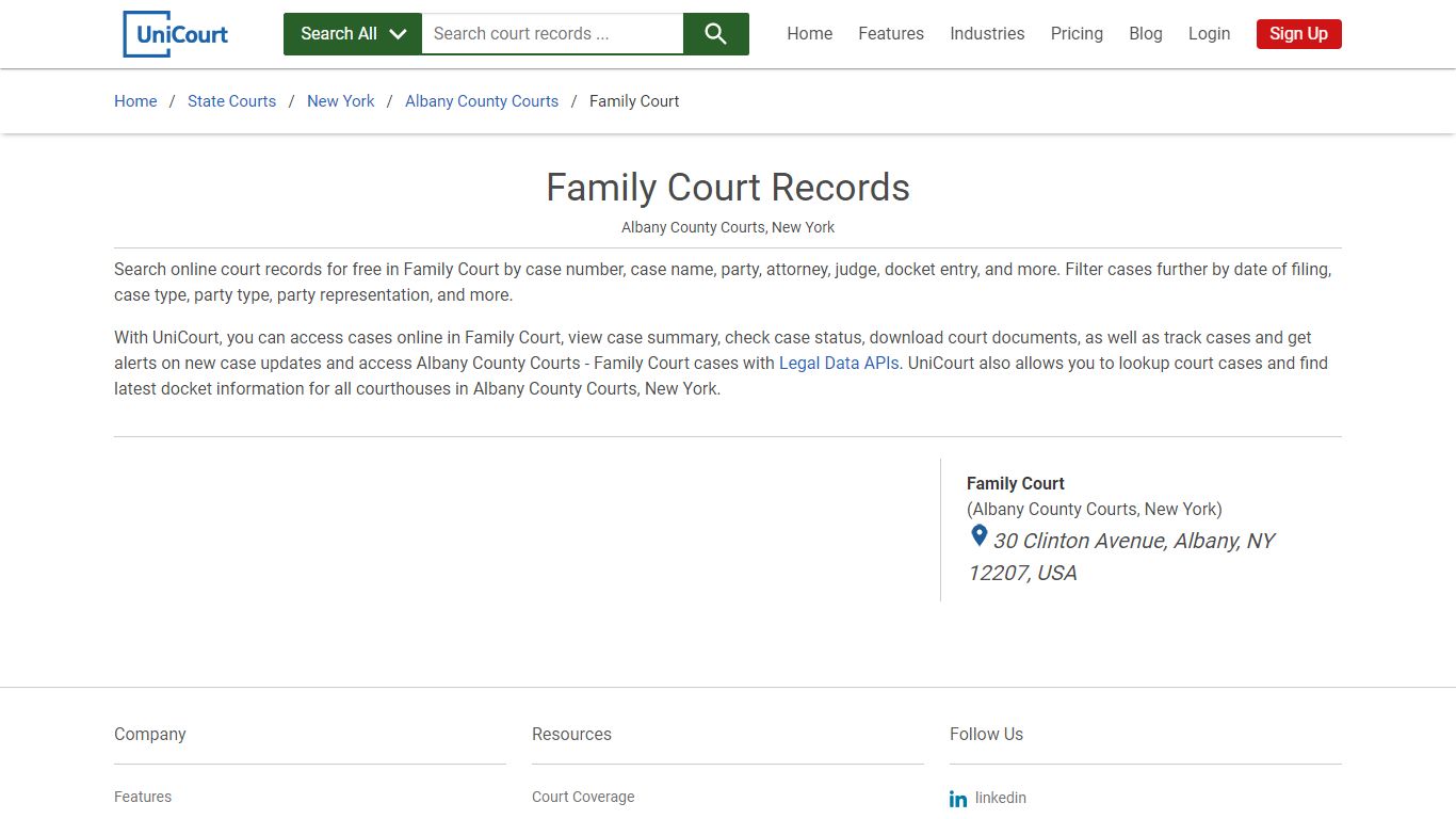 Family Court Records | Albany | UniCourt